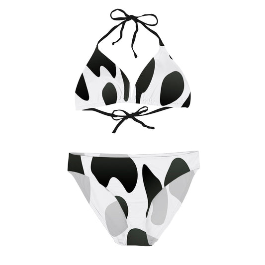 Triangle Halter Mid-Rise Bikini Set, product view 2