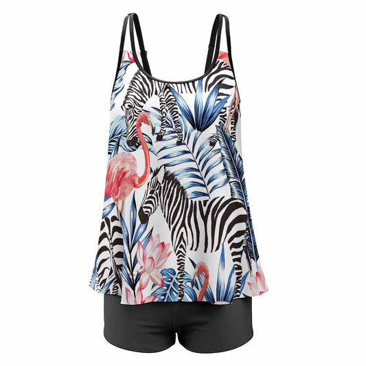 Plus-Size Asymmetric Tankini with Boyshorts, product view 2