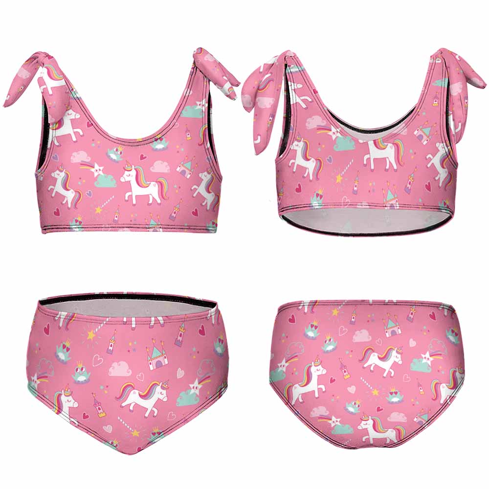 Girls' Bow-Strap Scoop-Neck Bikini Set, product view 7
