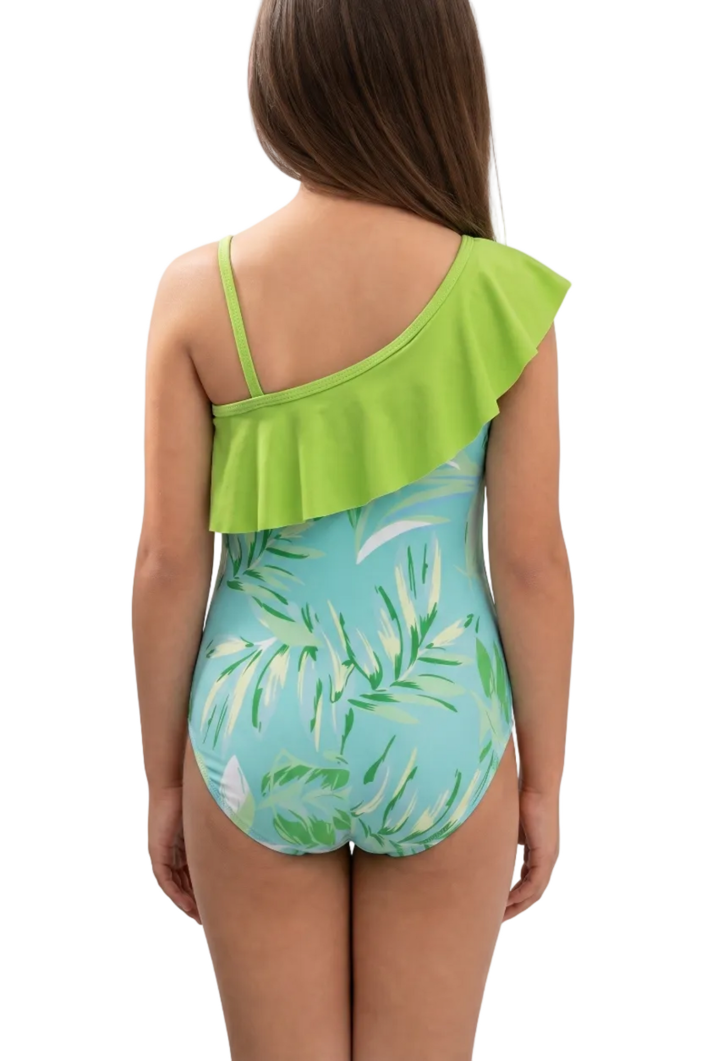 One-Shoulder Ruffle One-Piece Swimsuit | SKG001