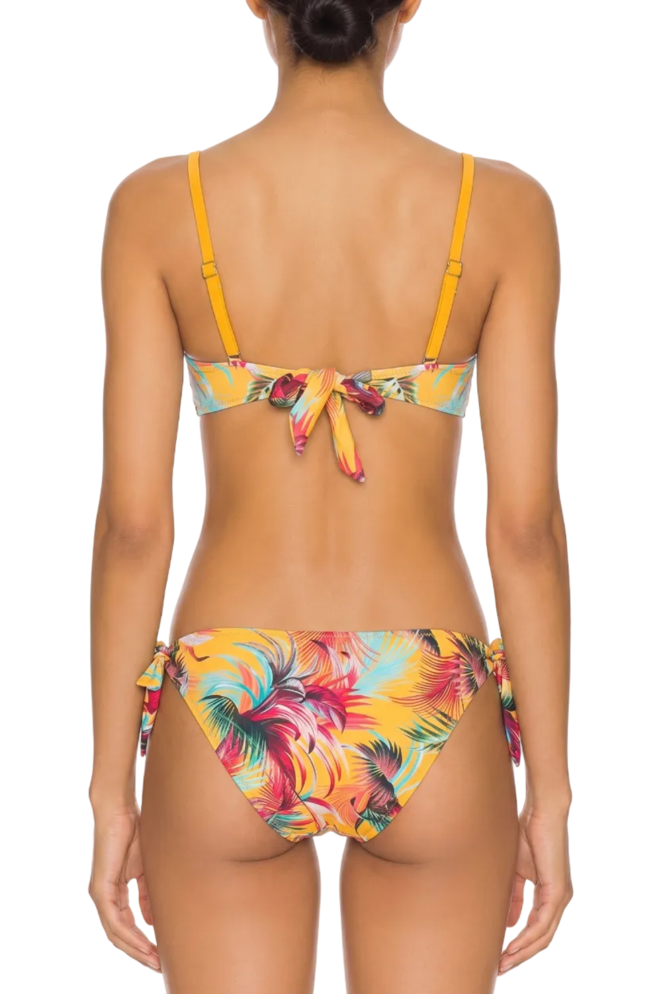 Yellow Tropical Bustier Bikini Set
