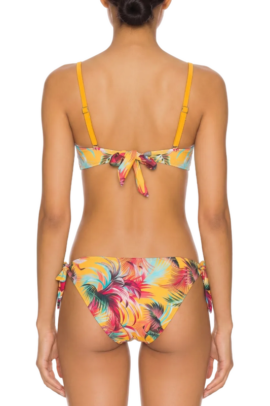 Yellow Tropical Bustier Bikini Set