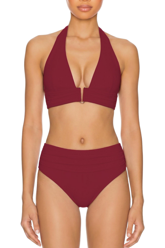 Plunge Halter Bikini Top | SWBKT013