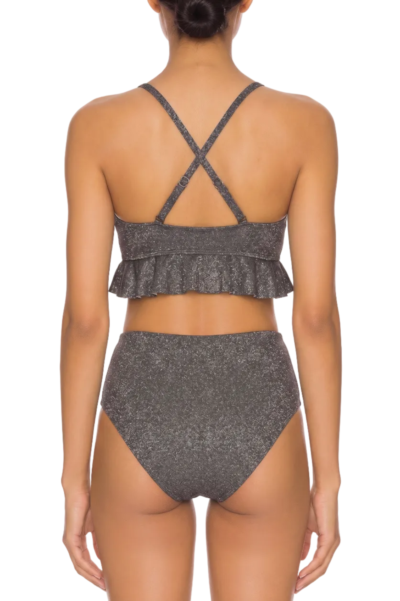 Ruffle Hem Cross-Back Bikini Top | SWBKT023
