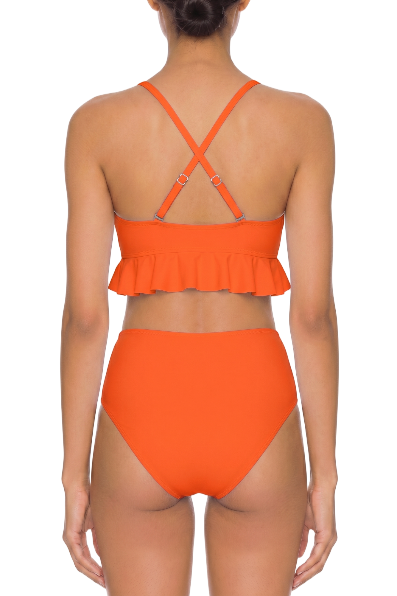 Ruffle Hem Cross-Back Bikini Top | SWBKT023