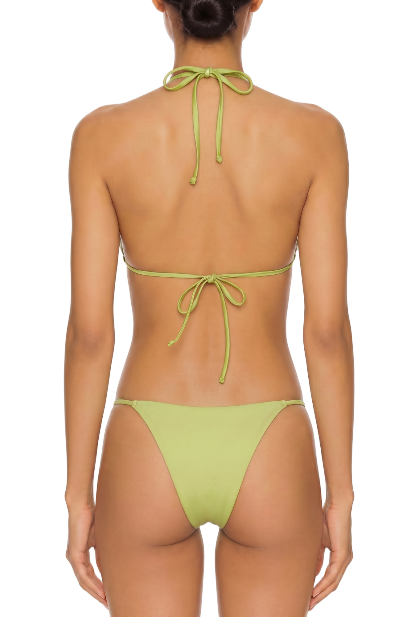 Triangle Halter Bikini Top with Thong Bottom Set