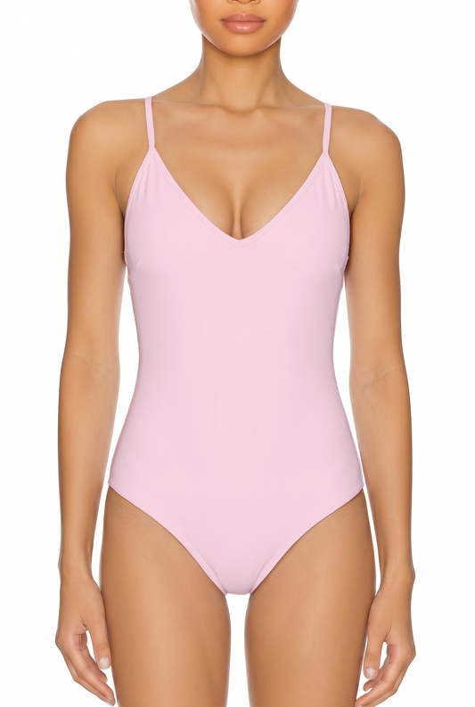 V-Neck Cutout Back One-Piece | SWOP014