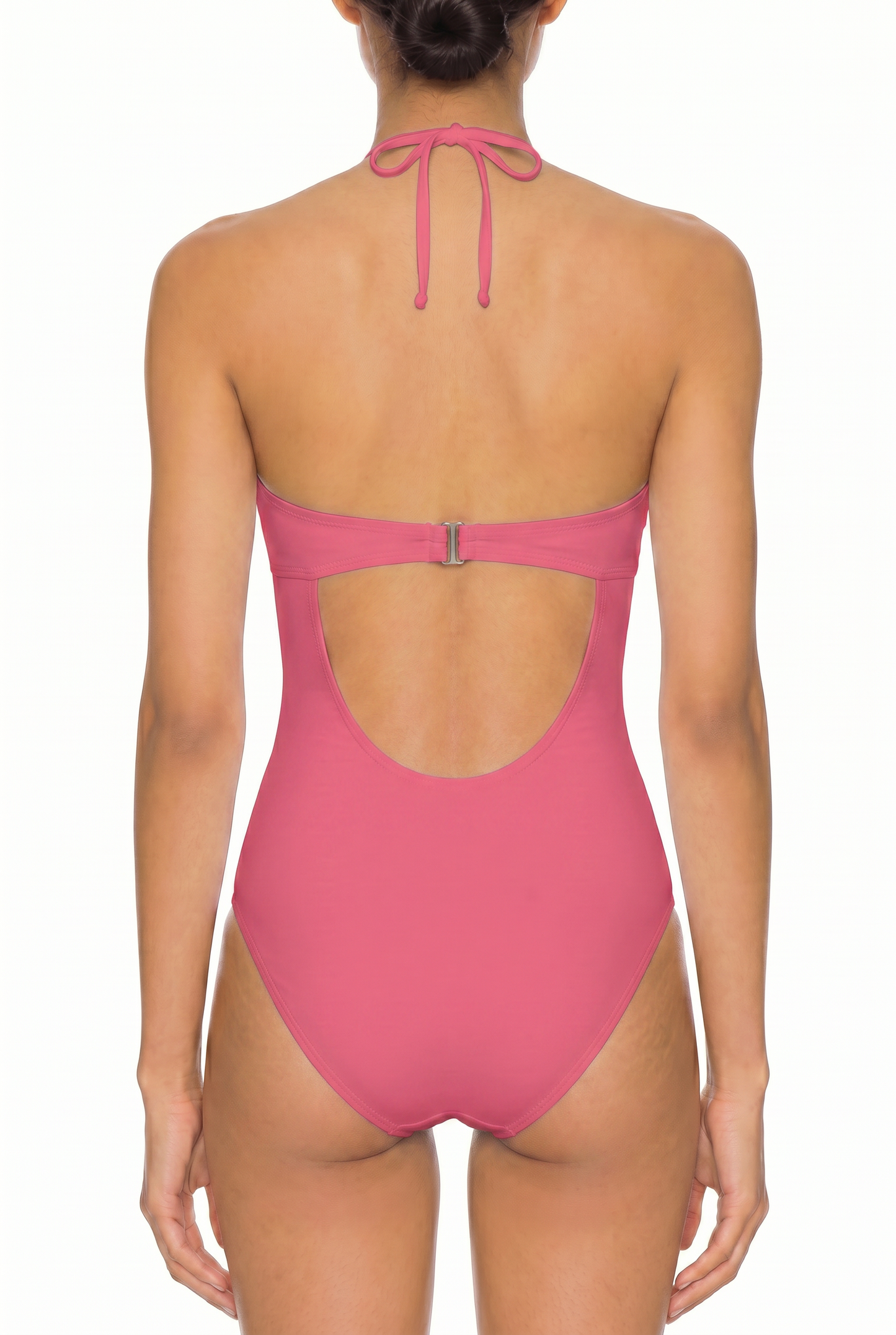 Halter V-Neck Open Back One-Piece | SWOP027