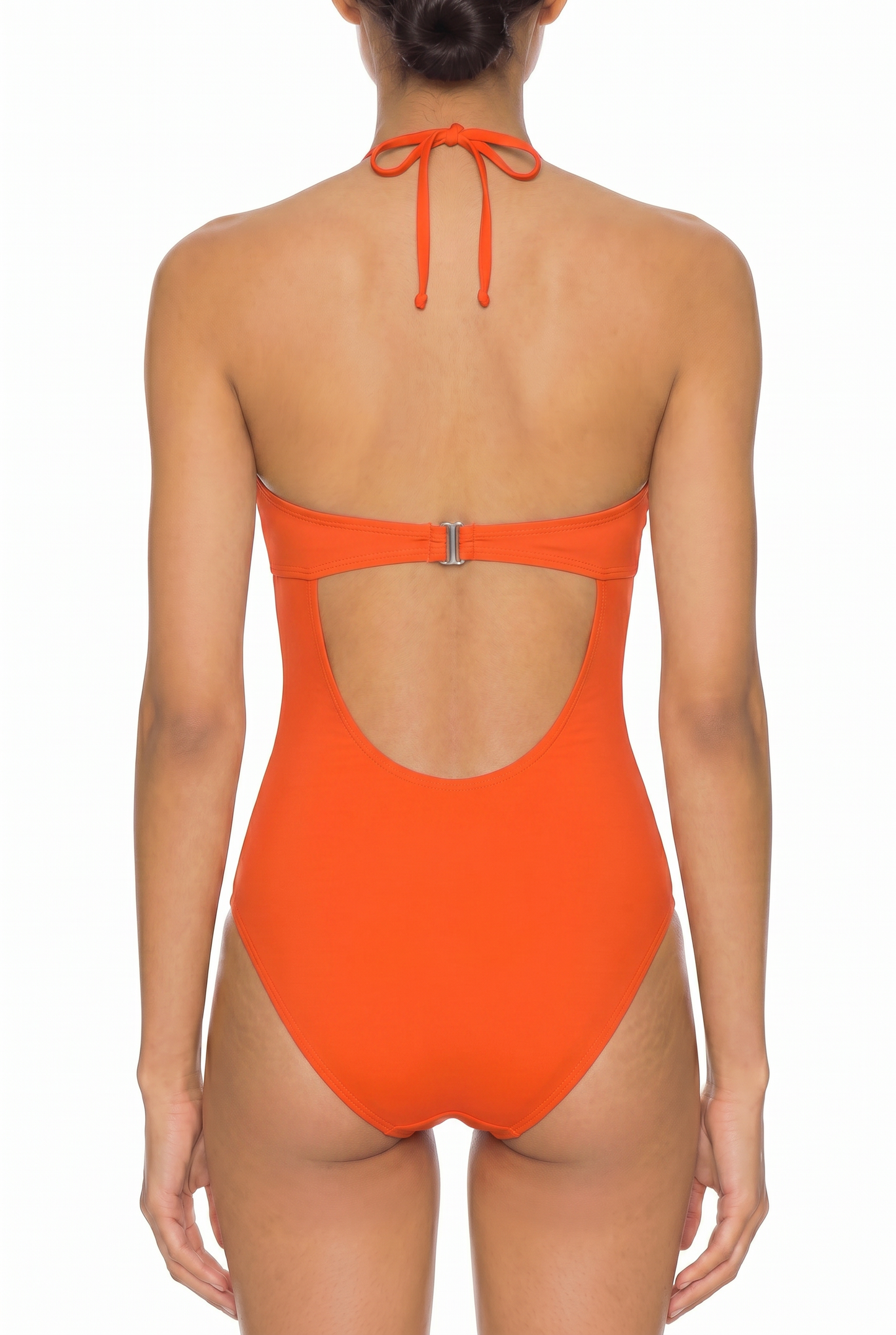 Halter V-Neck Open Back One-Piece | SWOP027