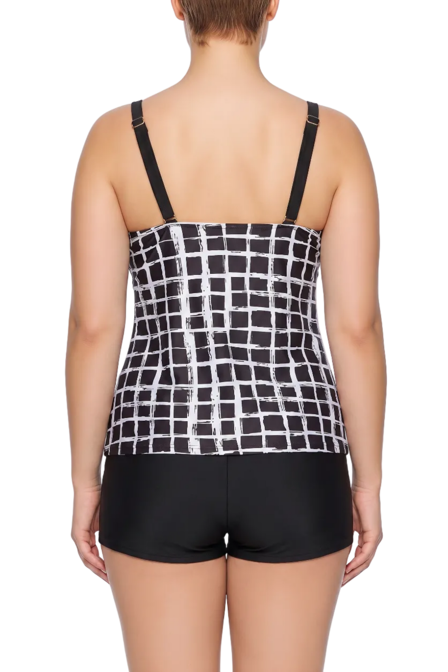 Sweetheart Tankini Top with Twisted Keyhole and Adjustable Straps | SWPLT013