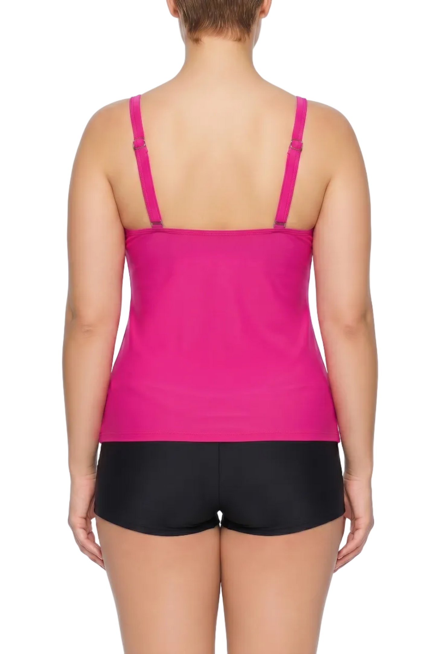 Mesh Neck Layered Ruffle Swim Top | SWPLT103