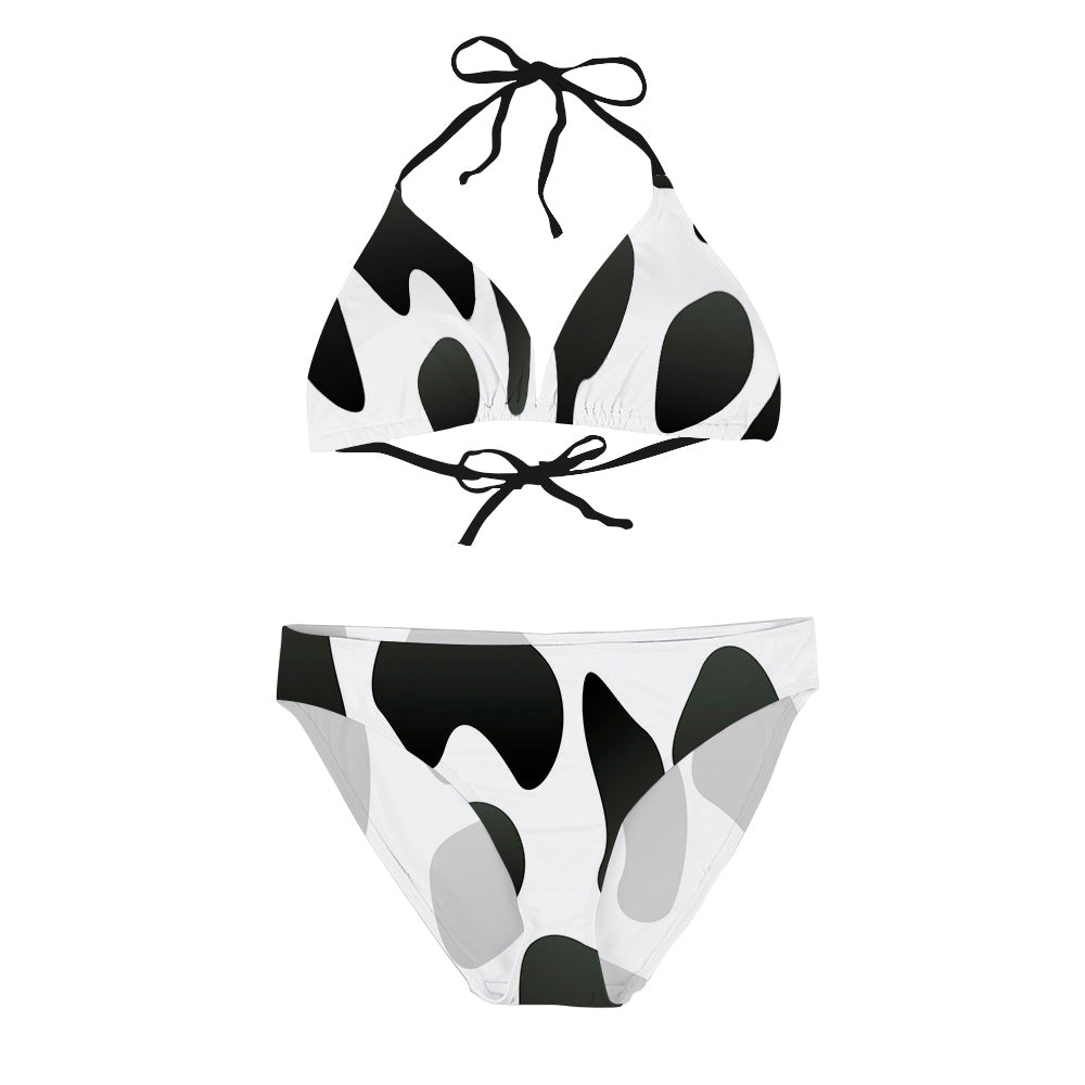 Triangle Halter Mid-Rise Bikini Set, product view 2