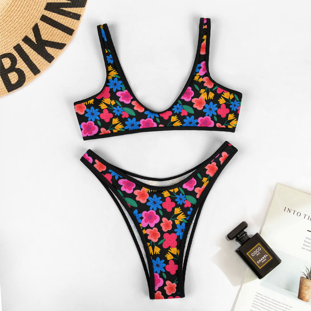 Scoop-Neck Mid-Rise Bikini Set, product view 3