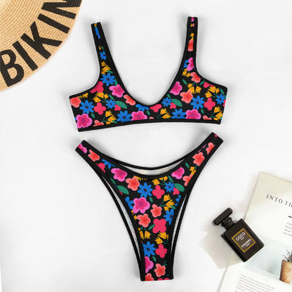 Scoop-Neck Mid-Rise Bikini Set, product view 3