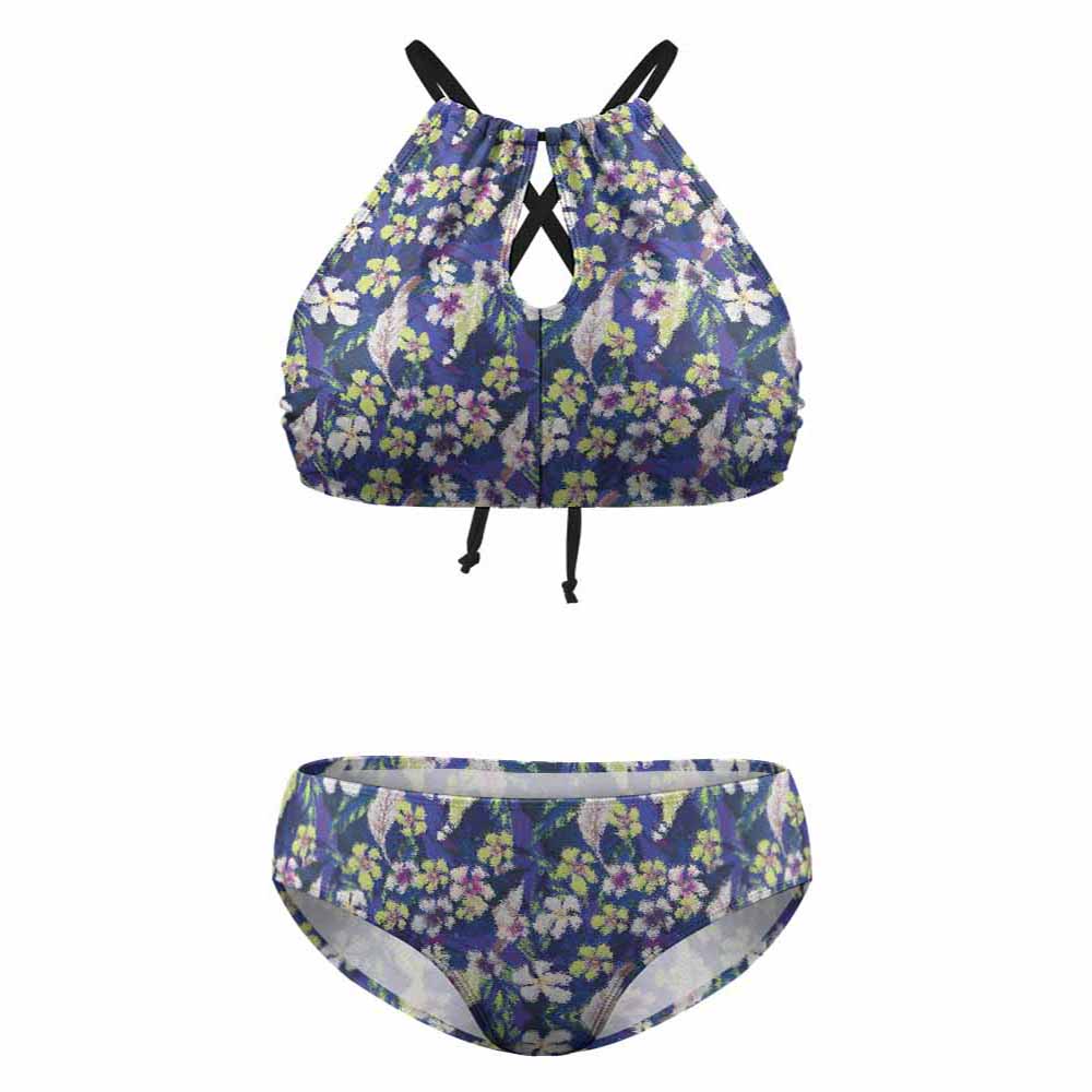 Plus-Size High-Neck High-Waisted Bikini Set, product view 4