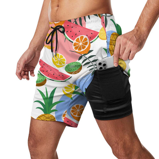 Men's 2-in-1 Compression-Liner Board Shorts