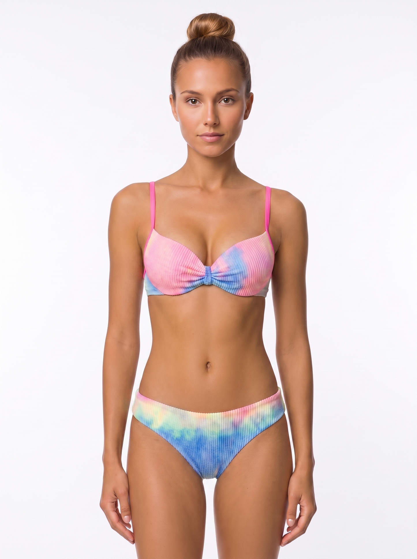 Ribbed Tie-Dye Underwire Bikini Set