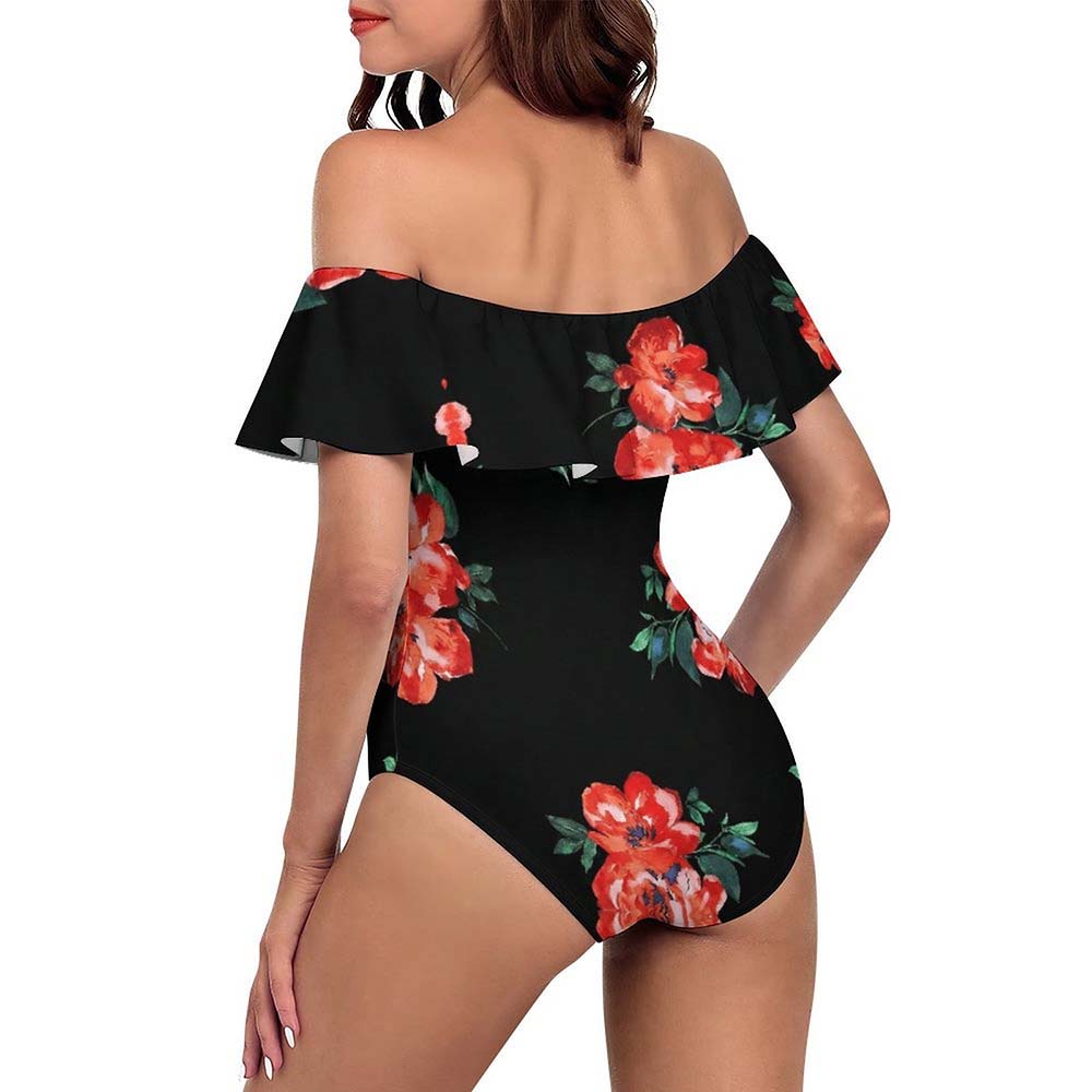 Off-Shoulder Flounce One-Piece Swimsuit, product view 3