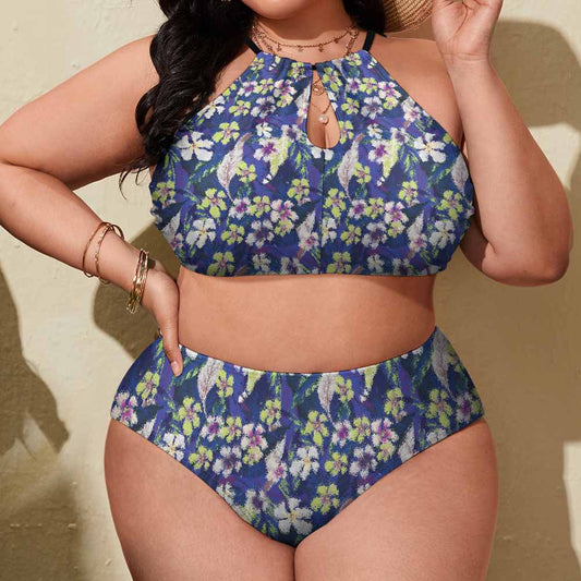 Plus-Size High-Neck High-Waisted Bikini Set, product view 2