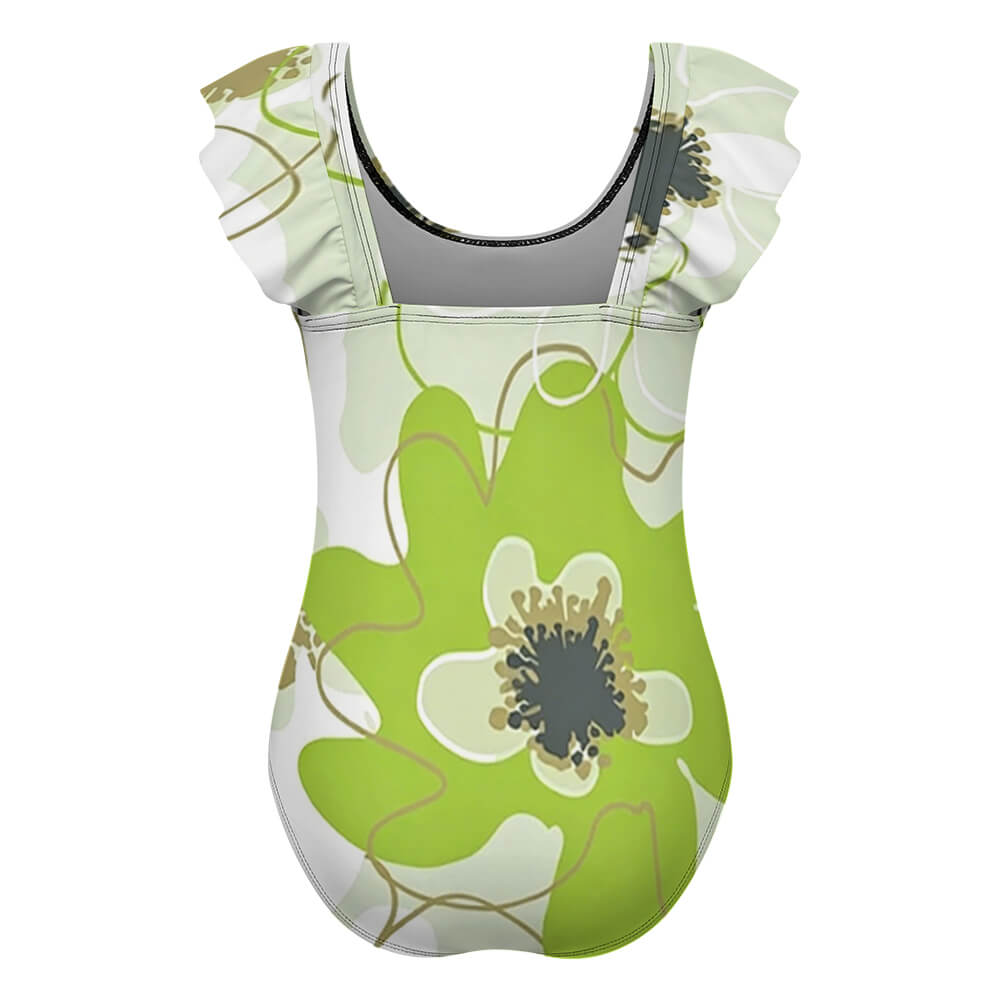 Girls' Flutter-Sleeve Scoop-Neck One-Piece Swimsuit, product view 5