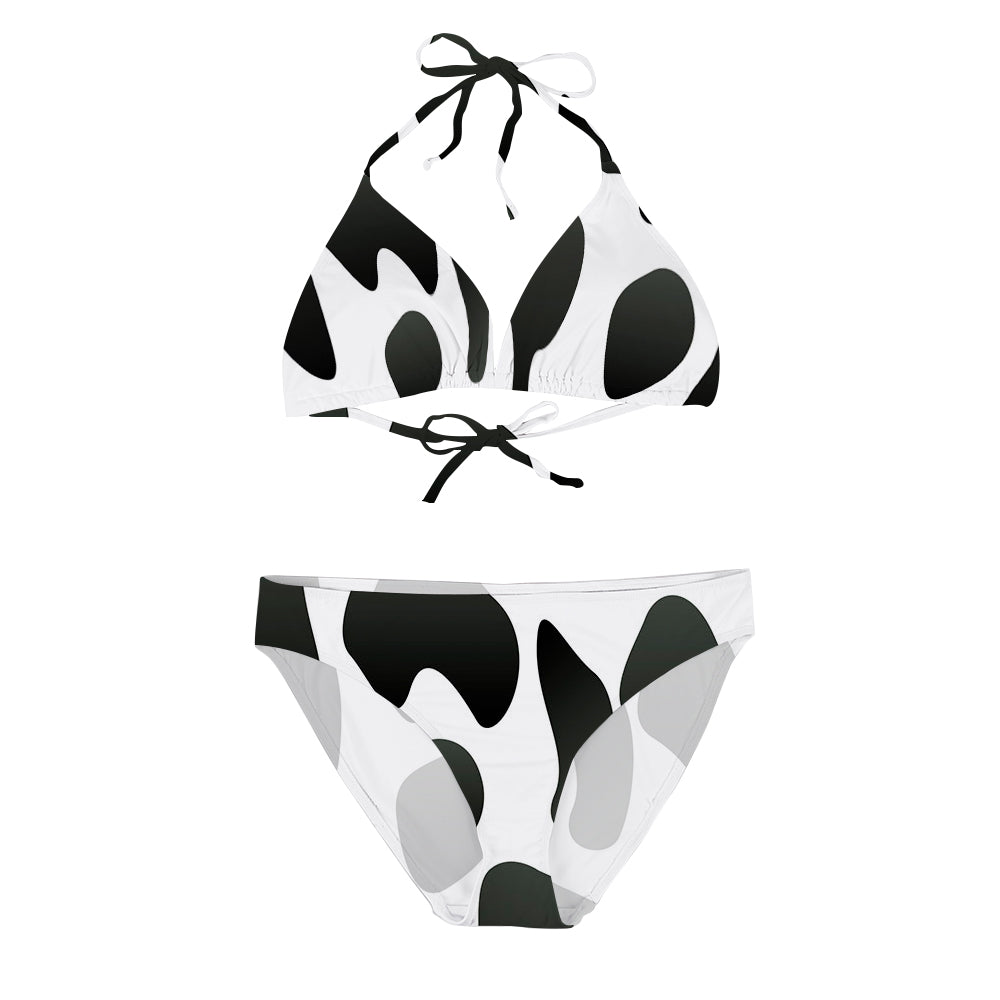 Triangle Halter Mid-Rise Bikini Set