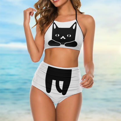 Racerback Scoop-Neck High-Waisted Bikini Set, product view 5