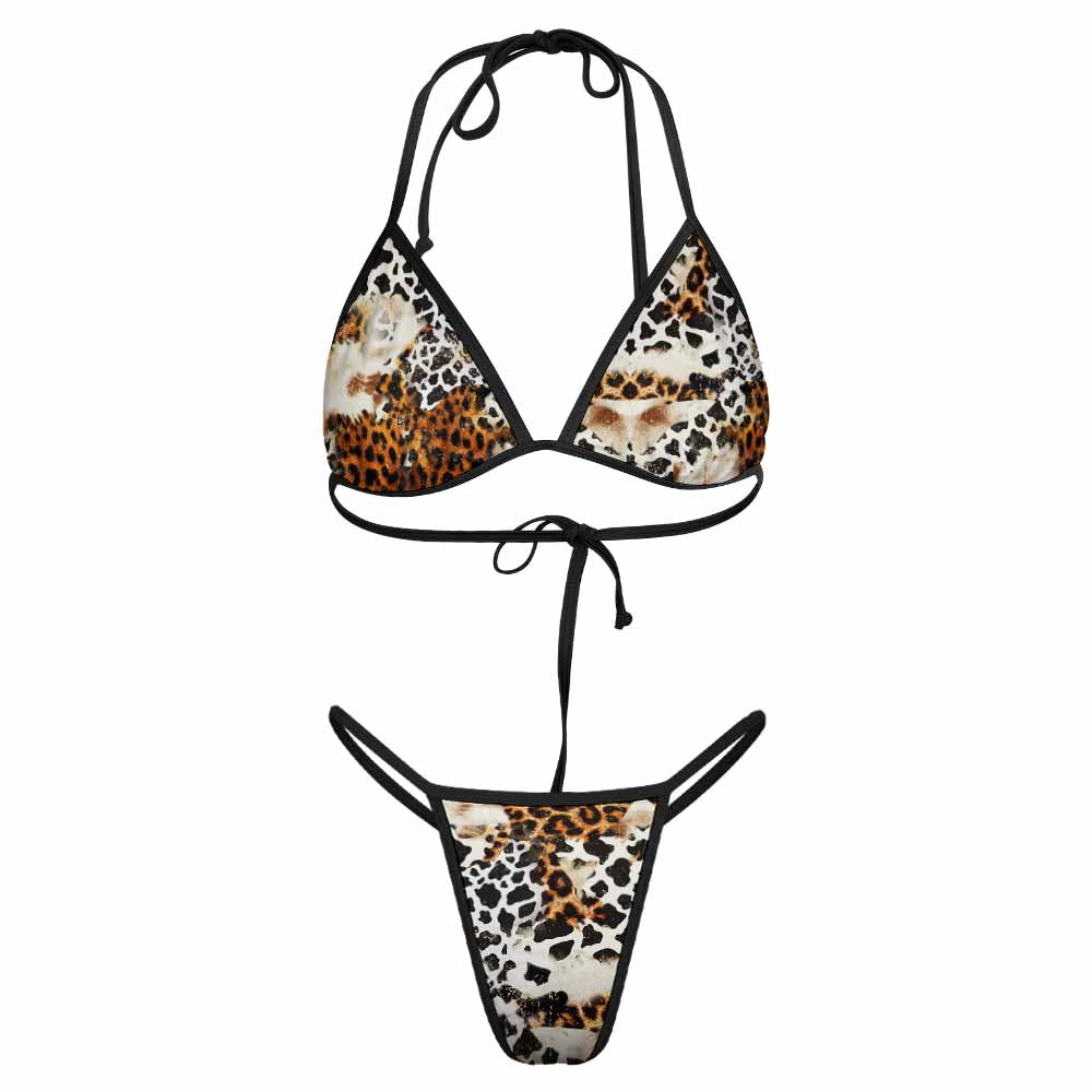 Plunge Triangle Mid-Rise Bikini Set, product view 4