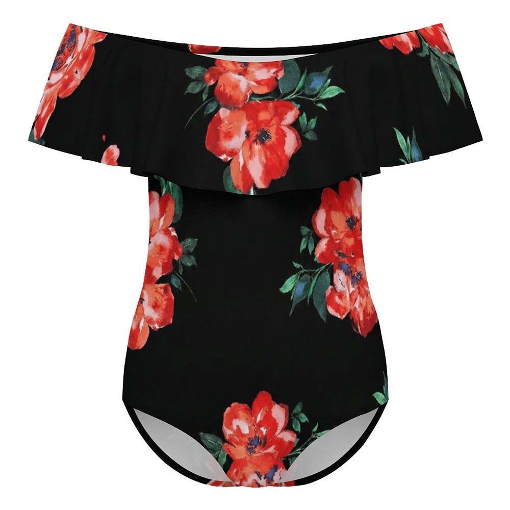 Off-Shoulder Flounce One-Piece Swimsuit, product view 6