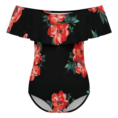 Off-Shoulder Flounce One-Piece Swimsuit, product view 6