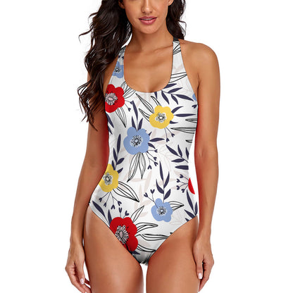 Cross-Back Scoop-Neck One-Piece Swimsuit, product view 2