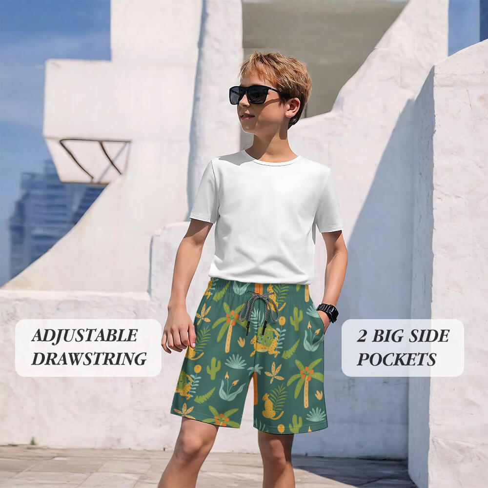Boys' Drawstring Quick-Dry Board Shorts, product view 3