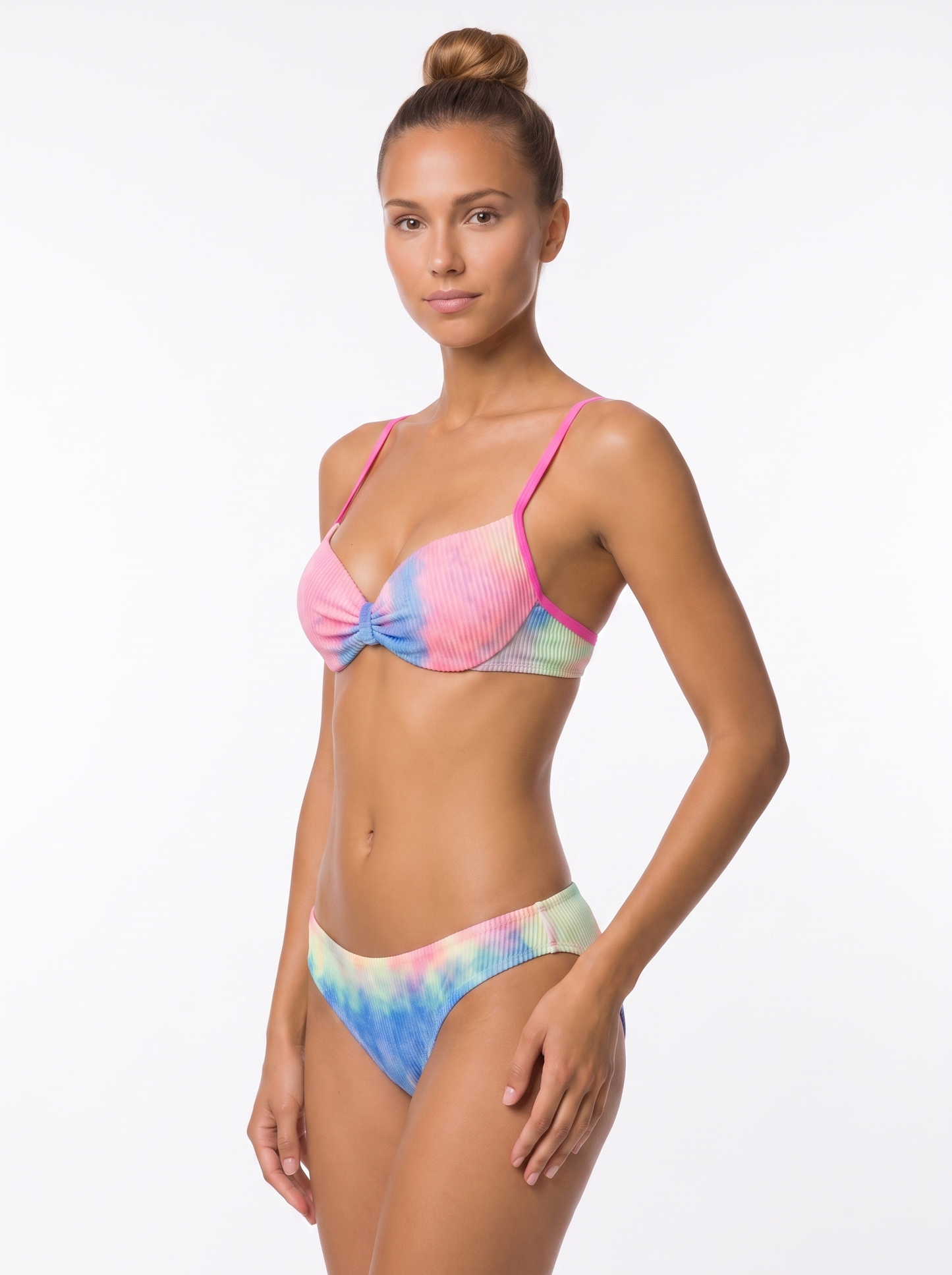Ribbed Tie-Dye Underwire Bikini Set