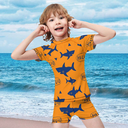 Kids' Short-Sleeve Rash Guard Swim Set, product view 5