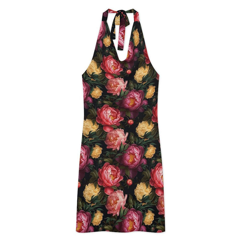 Sleeveless High-Neck Mesh Cover-Up Dress, product view 3