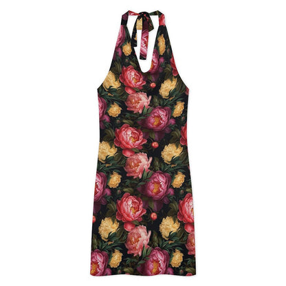 Sleeveless High-Neck Mesh Cover-Up Dress, product view 3