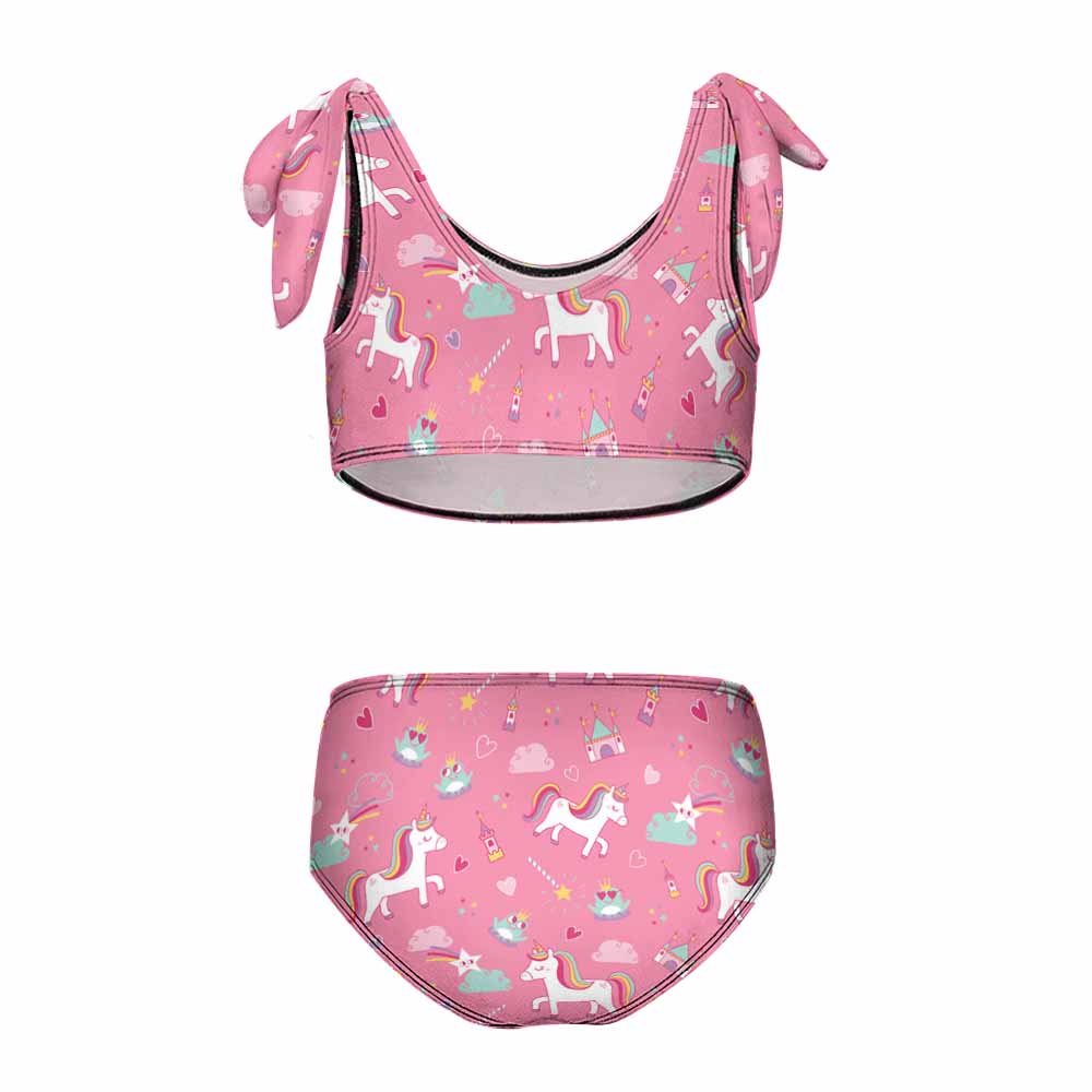 Girls' Bow-Strap Scoop-Neck Bikini Set, product view 2