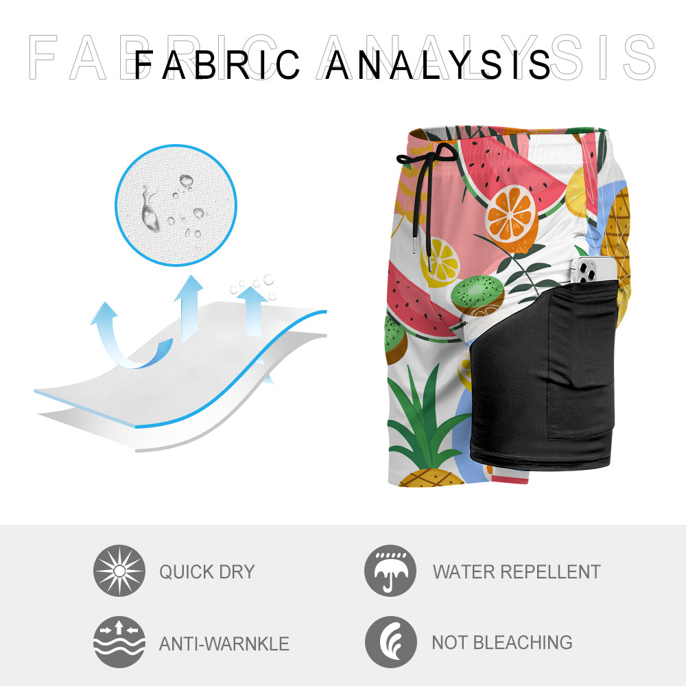 Men's 2-in-1 Compression-Liner Board Shorts, product view 7