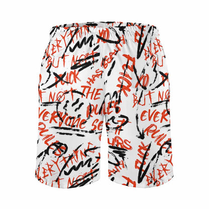 Men's Elastic-Waist Peach-Skin Board Shorts, product view 3
