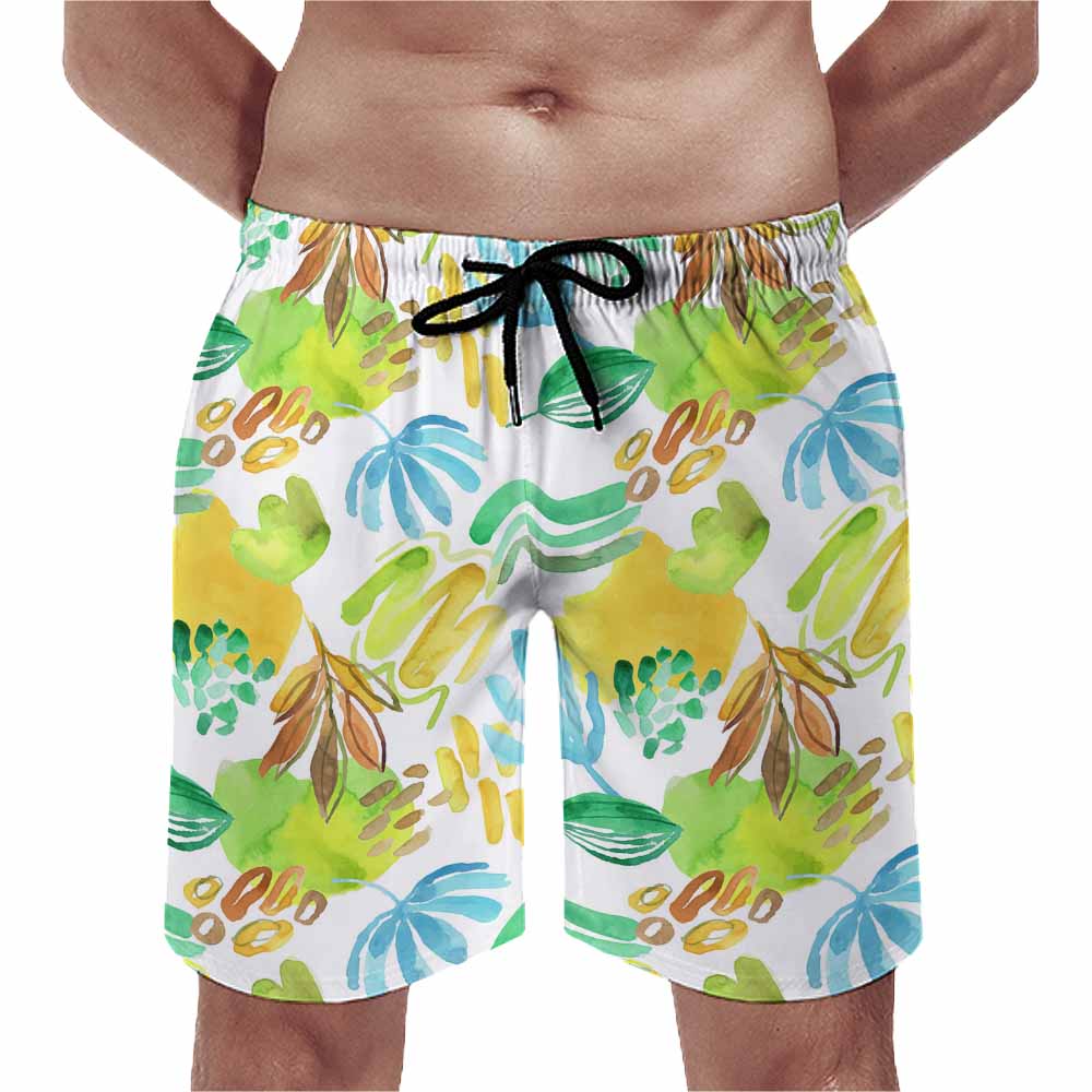 Men's Drawstring Mid-Length Casual Swim Shorts, product view 5