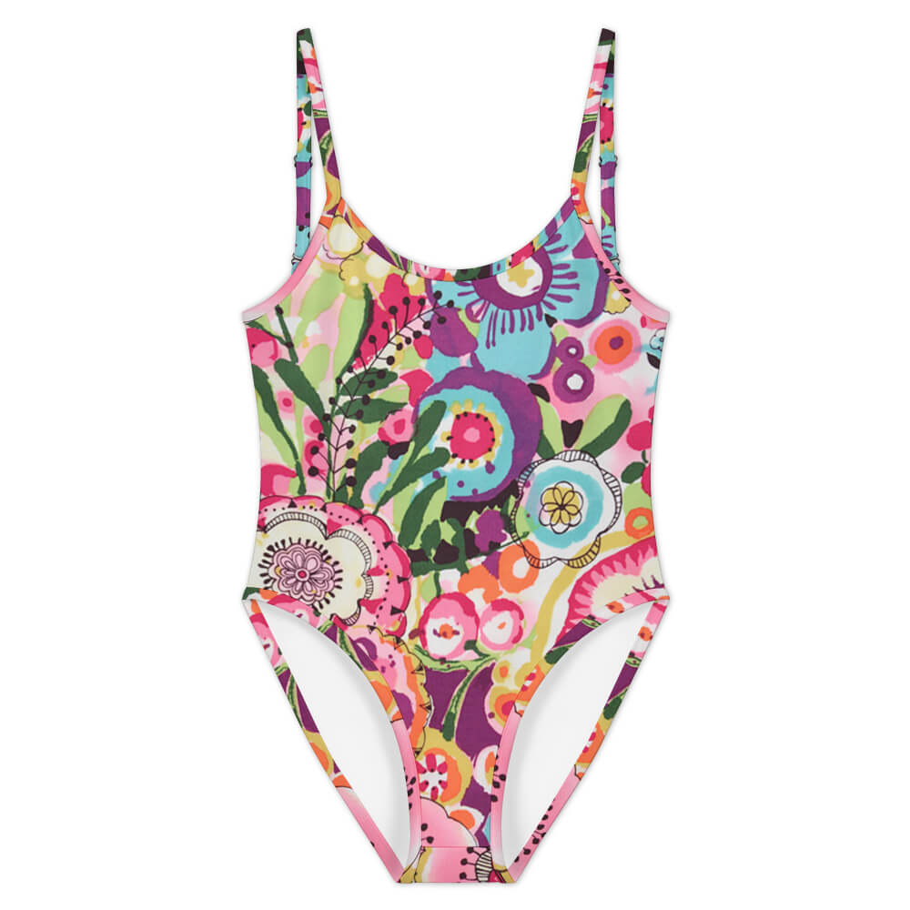 Square-Neck Open-Back One-Piece Swimsuit, product view 4