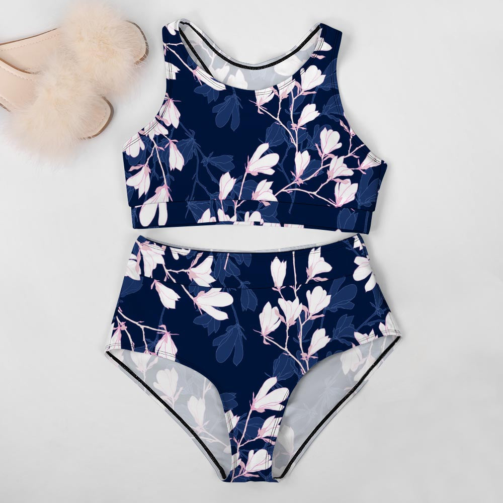High-Neck Racerback High-Waisted Bikini Set, product view 7