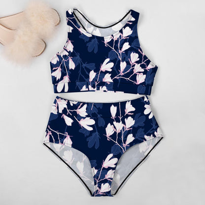 High-Neck Racerback High-Waisted Bikini Set, product view 7