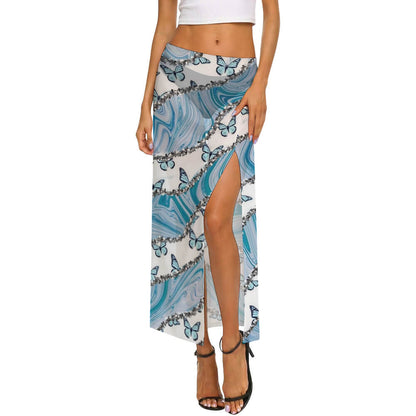 Asymmetric Ruffle Mesh Cover-Up Skirt, product view 6