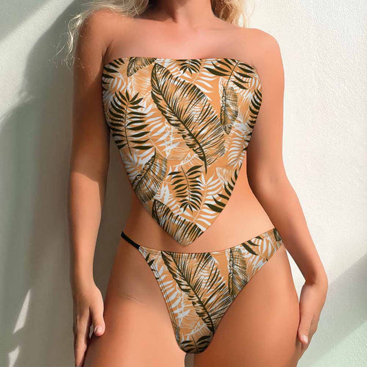 Handkerchief Bandeau Low-Rise Bikini Set, product view 2