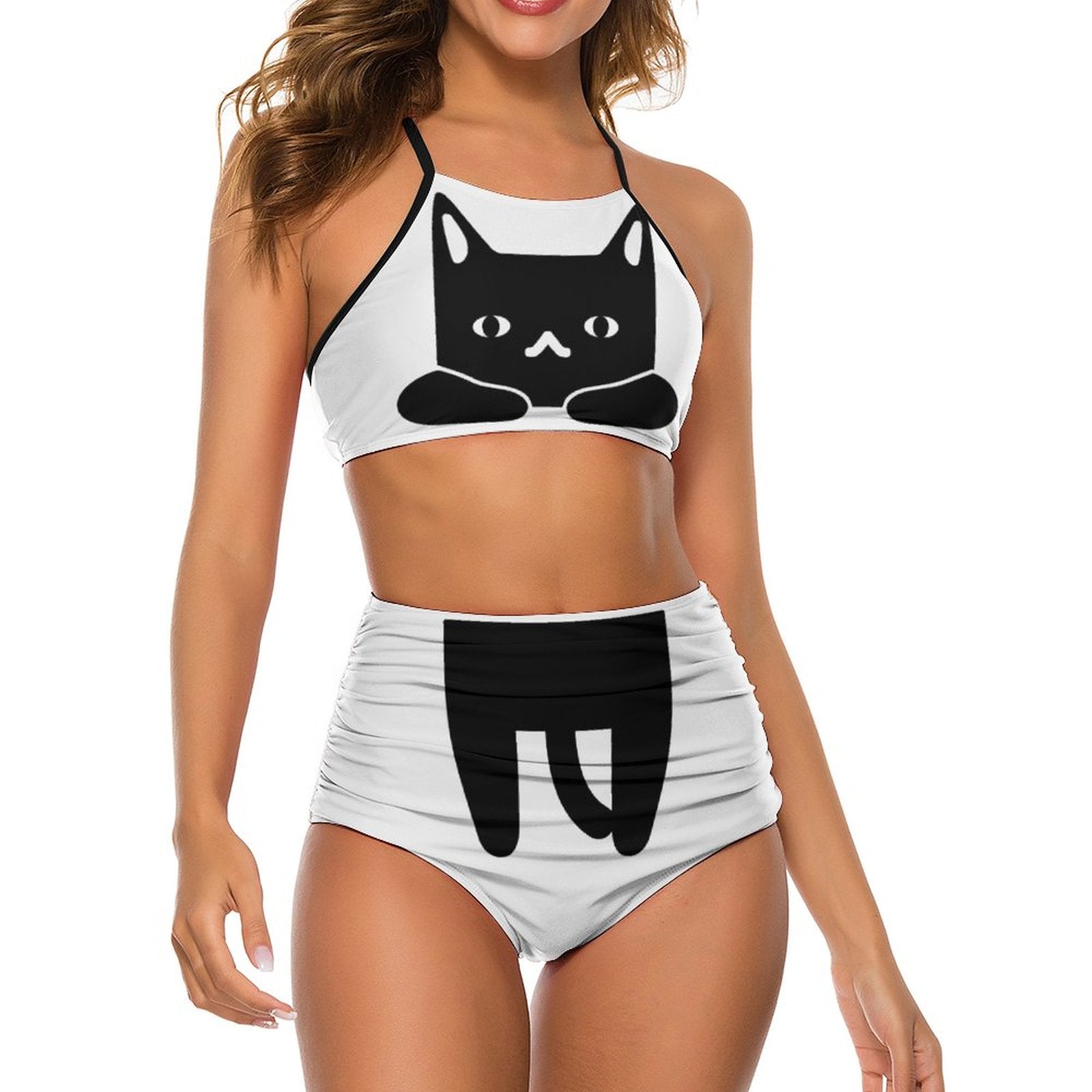 Racerback Scoop-Neck High-Waisted Bikini Set, product view 3