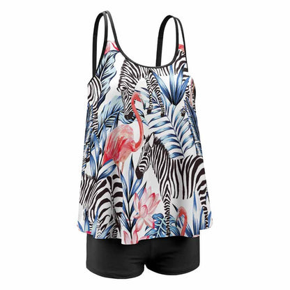 Plus-Size Asymmetric Tankini with Boyshorts, product view 3