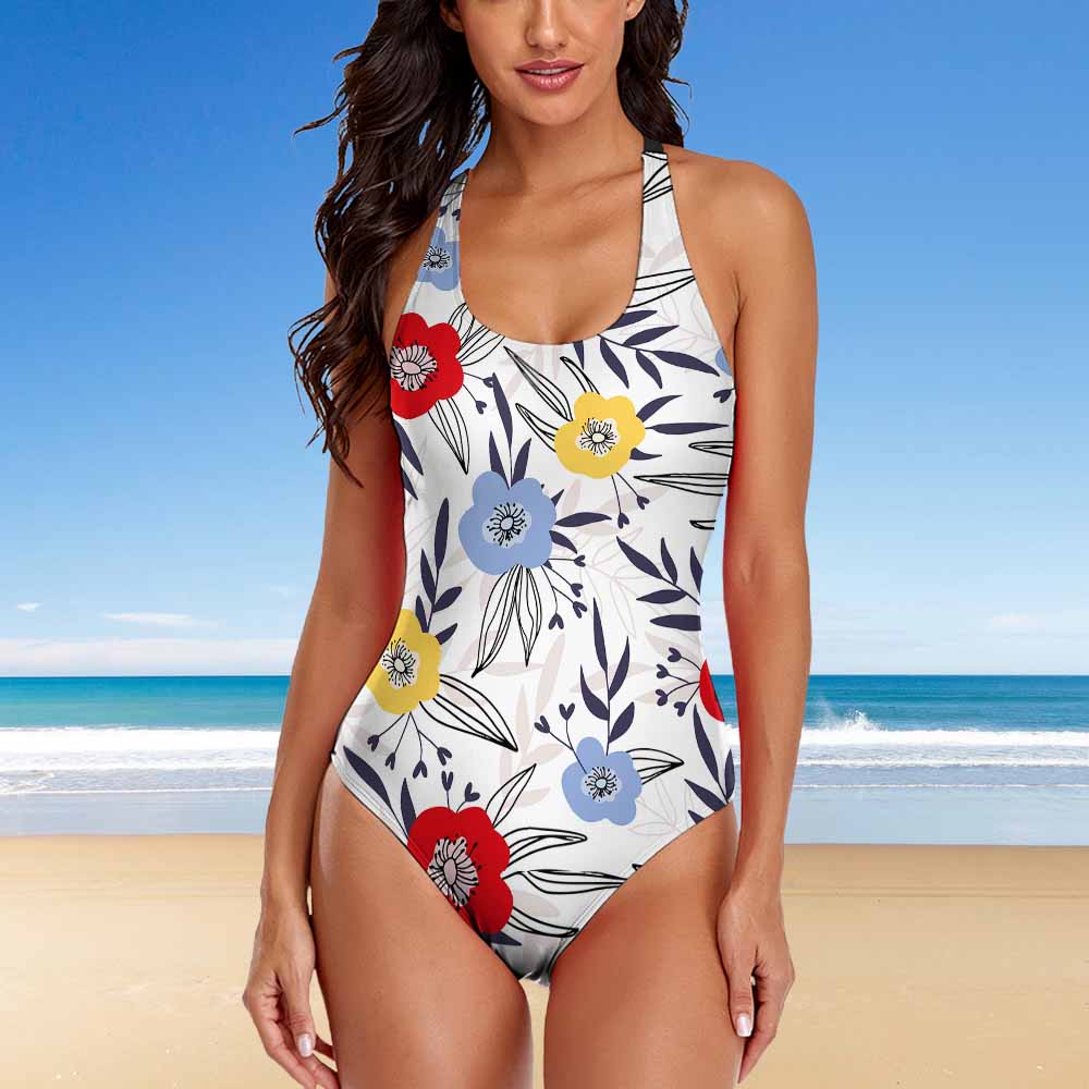 Cross-Back Scoop-Neck One-Piece Swimsuit, product view 6