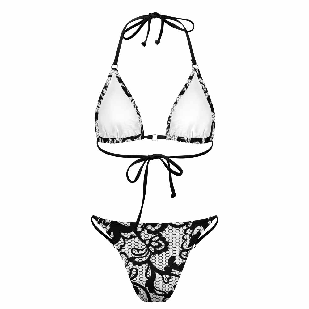 Halter Plunge Mid-Rise Bikini Set, product view 5