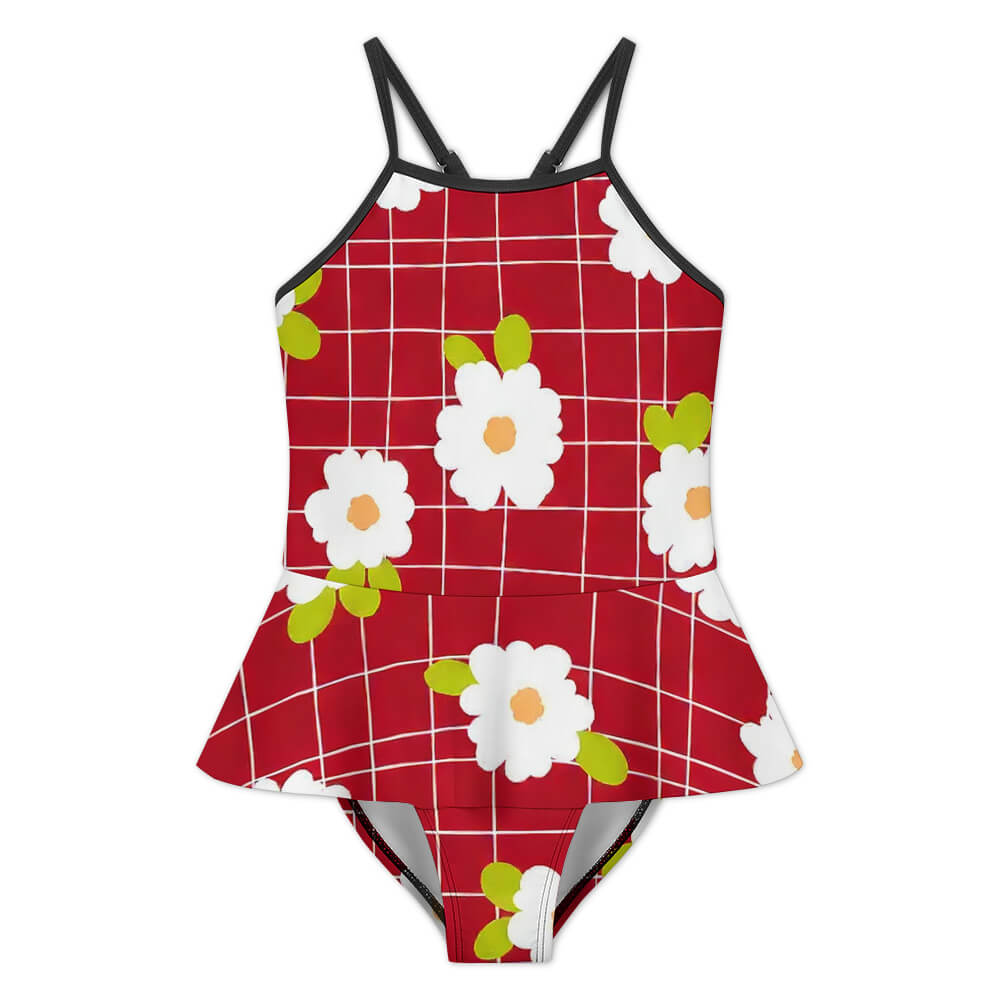 Girls' Square-Neck Cami One-Piece Swimsuit, product view 3