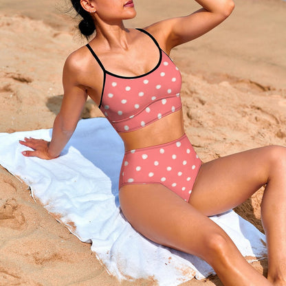 Spaghetti-Strap High-Waisted Bikini Set, product view 5